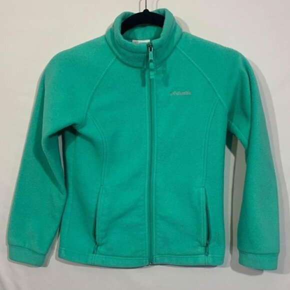 Columbia Girls Fleece Jacket. Full Zip. Size Medium (10/12). Turquoise. - Picture 1 of 9